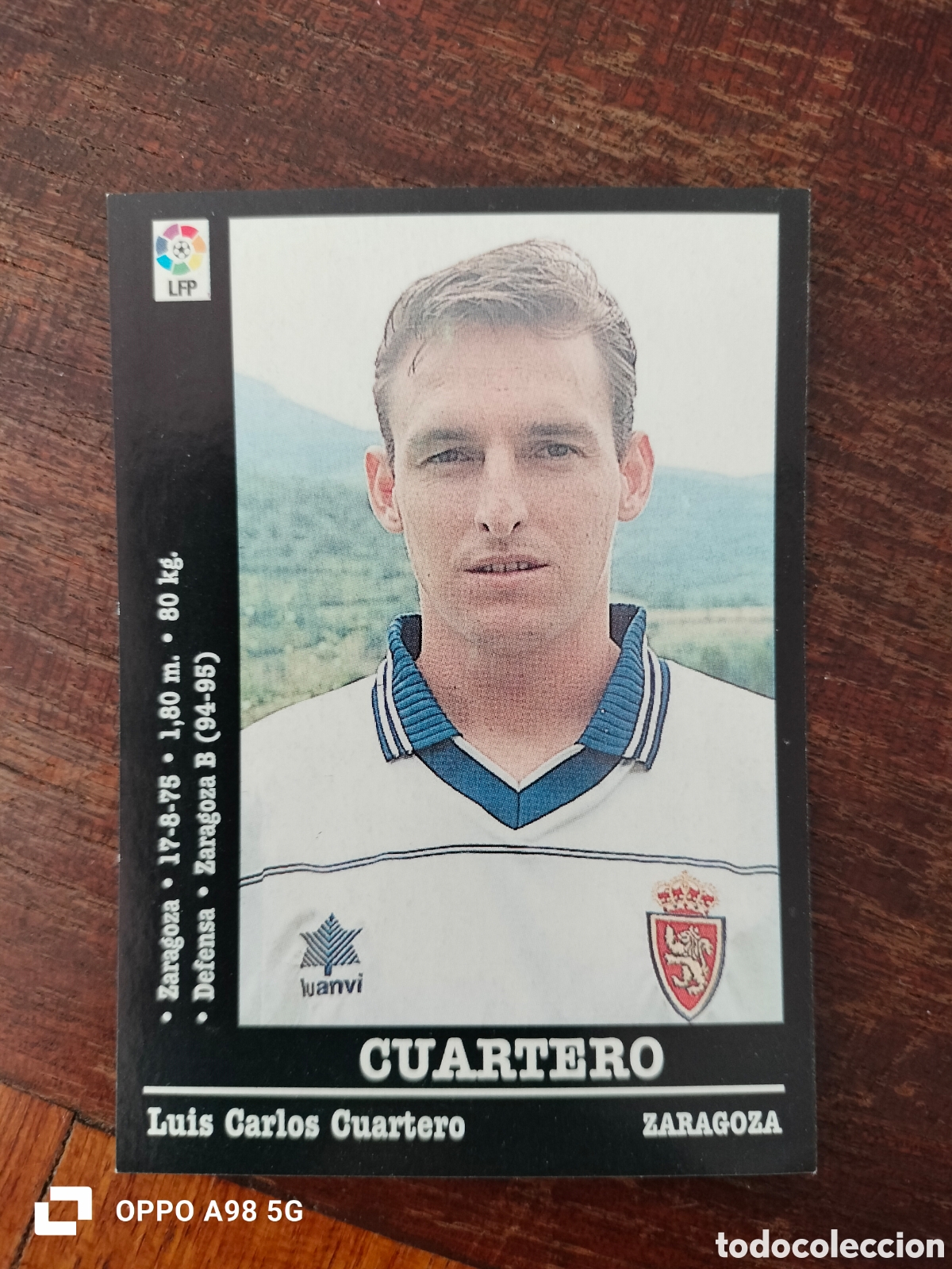 Cromos de f&uacute;tbol: Cromo 56a 56 a Cuartero Zaragoza Panini liga temporada 2000 2001 00 01