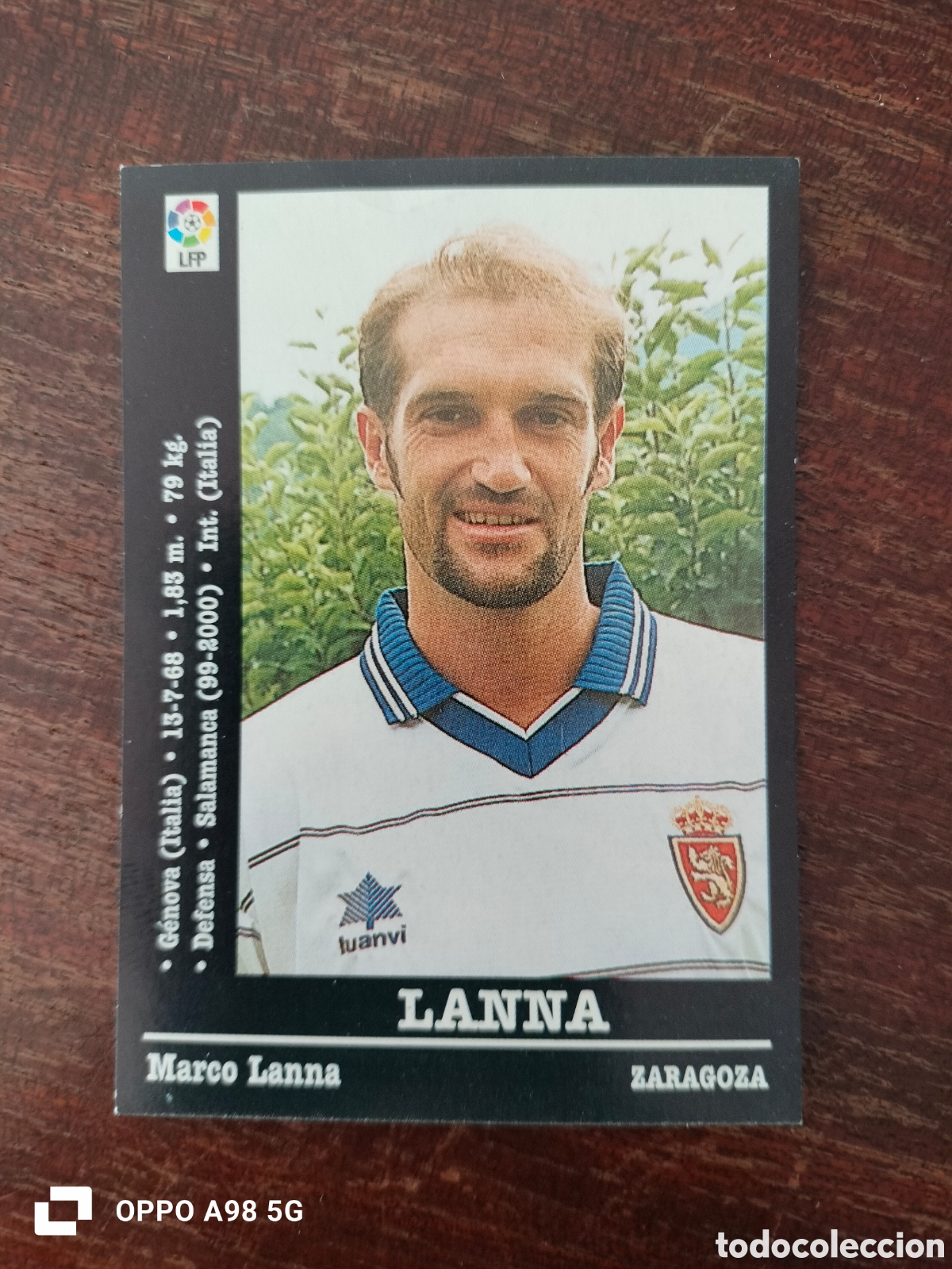 Cromos de F&uacute;tbol: Cromo 58a 58 a Lanna Zaragoza Panini liga temporada 2000 2001 00 01