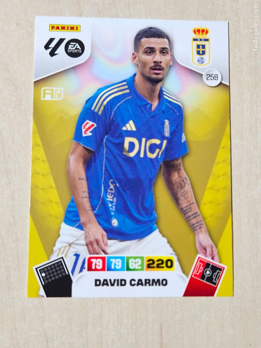 Cromos de F&uacute;tbol: FICHA N&ordm; 258 DAVID CARMO - ADRENALYN 25 26 - PANINI 2025 - 26 - CROMO - REAL OVIEDO