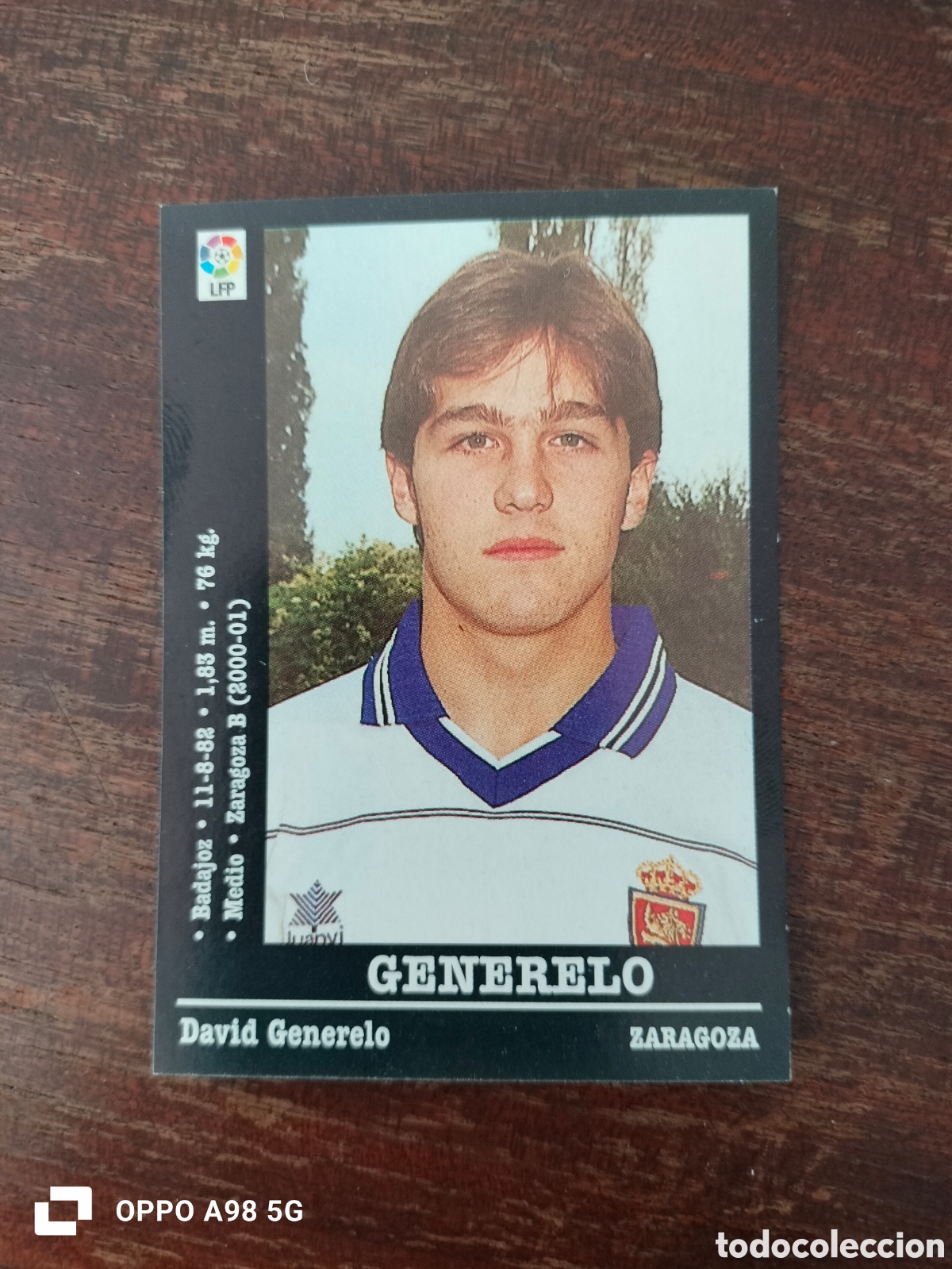 Cromos de Futebol: Cromo 60a 60 a Generelo Zaragoza Panini liga temporada 2000 2001 00 01
