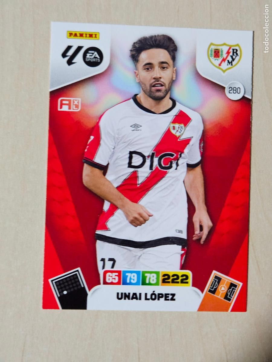 Cromos de F&uacute;tbol: FICHA N&ordm; 280 UNAI LOPEZ - ADRENALYN 25 26 - PANINI 2025 - 26 - CROMO - RAYO VALLECANO