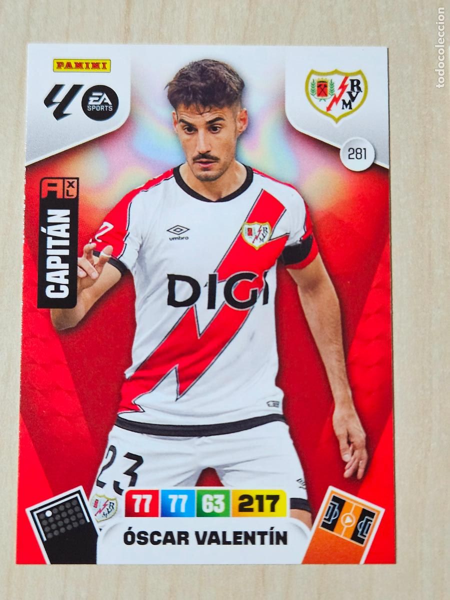 Cromos de F&uacute;tbol: FICHA N&ordm; 281 OSCAR VALENTIN - ADRENALYN 25 26 - PANINI 2025 - 26 - CROMO - RAYO VALLECANO