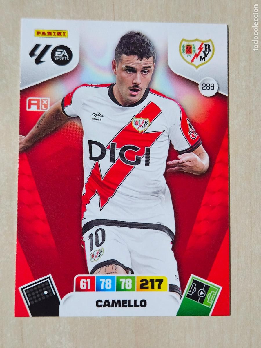 Cromos de F&uacute;tbol: FICHA N&ordm; 286 CAMELLO - ADRENALYN 25 26 - PANINI 2025 - 26 - CROMO - RAYO VALLECANO