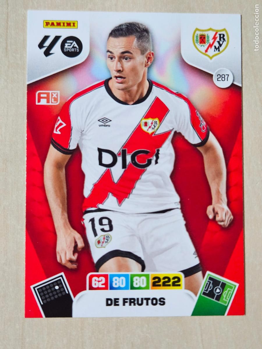 Cromos de F&uacute;tbol: FICHA N&ordm; 287 DE FRUTOS - ADRENALYN 25 26 - PANINI 2025 - 26 - CROMO - RAYO VALLECANO