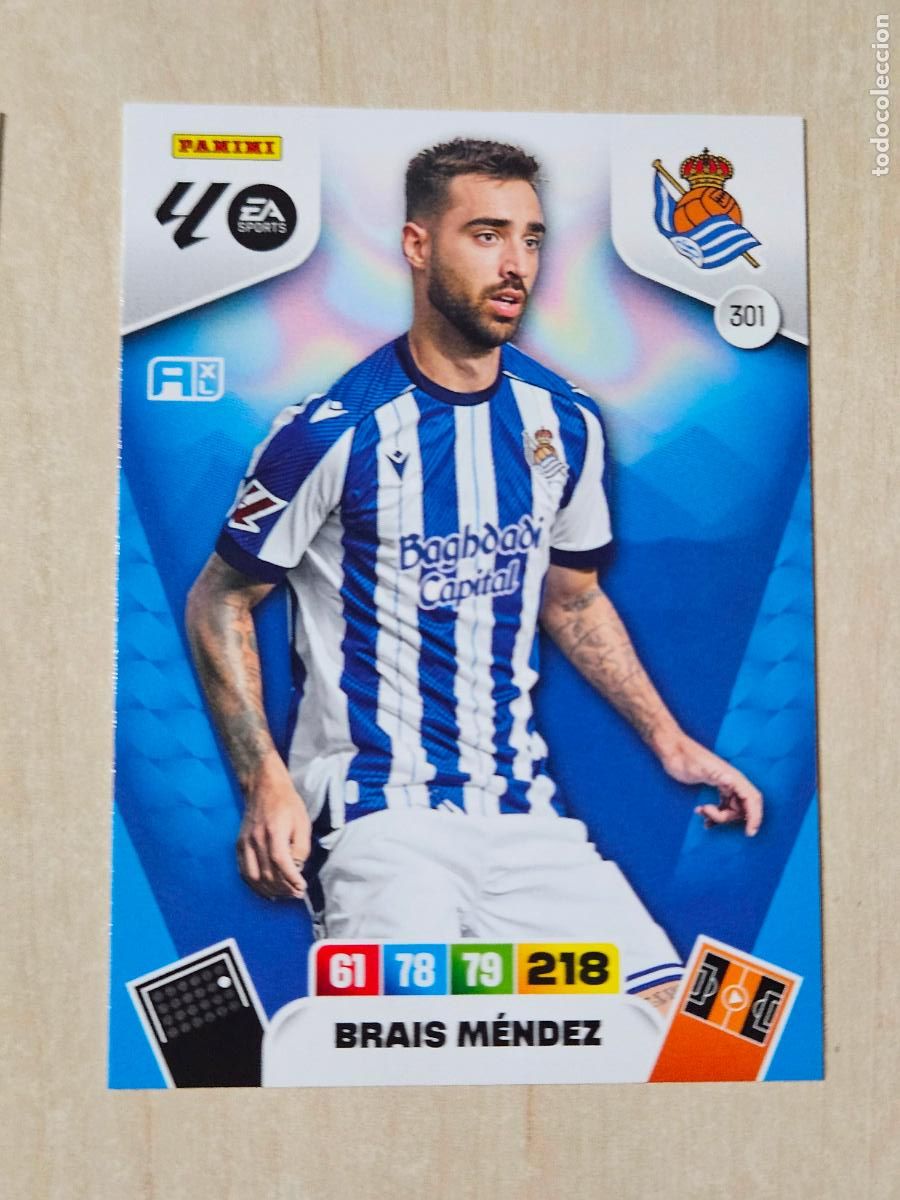 Cromos de f&uacute;tbol: FICHA N&ordm; 301 BRAIS MENDEZ - ADRENALYN 25 26 - PANINI 2025 - 26 - CROMO - REAL SOCIEDAD