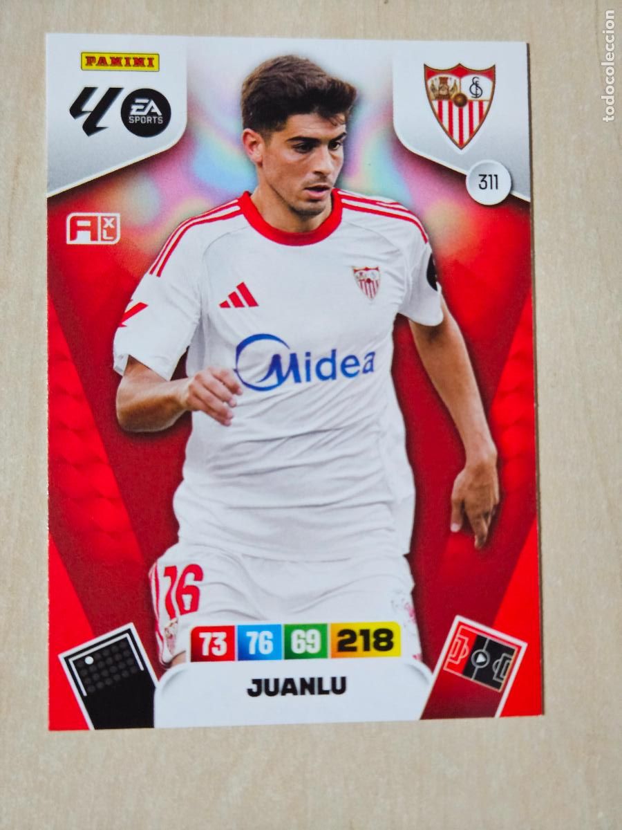 Cromos de F&uacute;tbol: FICHA N&ordm; 311 JUANLU - ADRENALYN 25 26 - PANINI 2025 - 26 - CROMO - SEVILLA