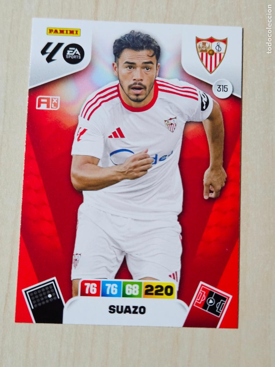 Cromos de F&uacute;tbol: FICHA N&ordm; 315 SUAZO - ADRENALYN 25 26 - PANINI 2025 - 26 - CROMO - SEVILLA