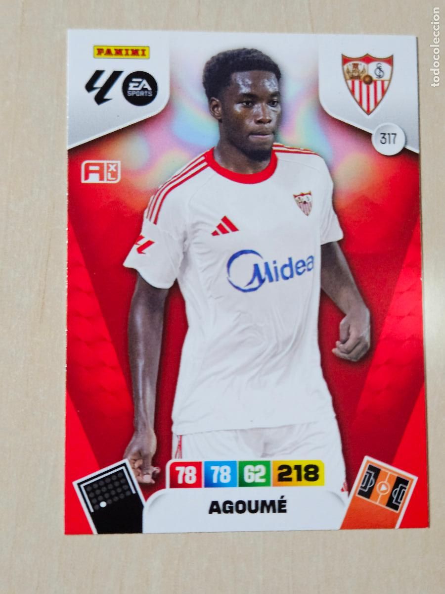 Cromos de F&uacute;tbol: FICHA N&ordm; 317 AGOUME - ADRENALYN 25 26 - PANINI 2025 - 26 - CROMO - SEVILLA