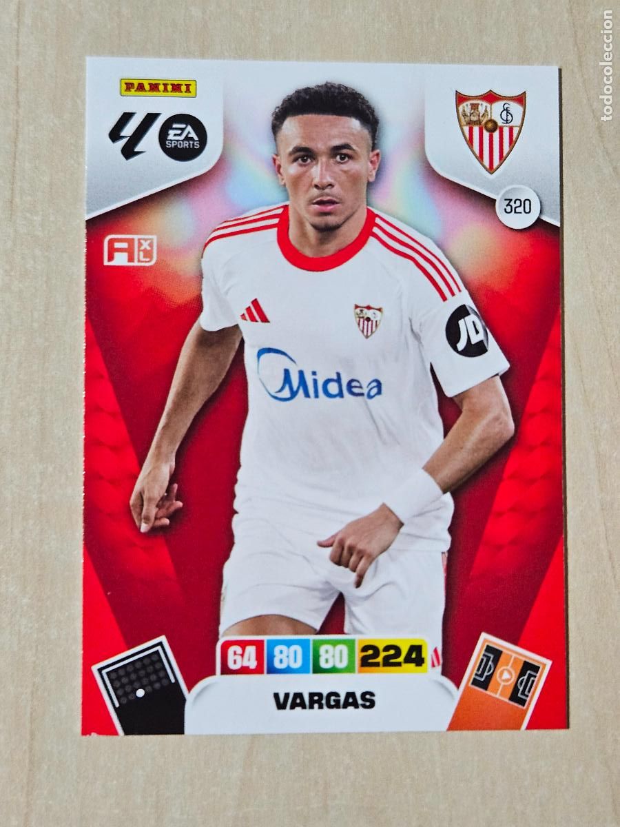 Football Stickers: FICHA N&ordm; 320 VARGAS - ADRENALYN 25 26 - PANINI 2025 - 26 - CROMO - SEVILLA