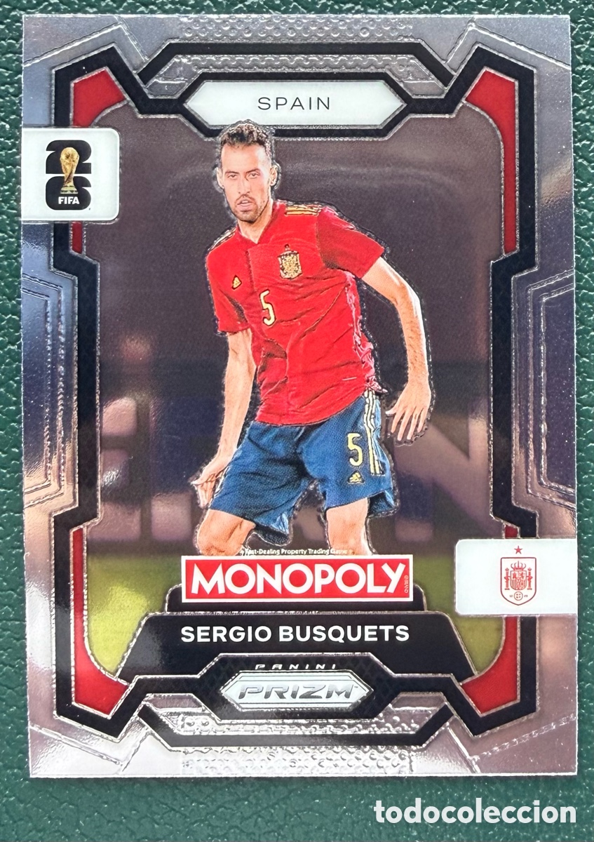 Fu&szlig;ball-Sticker: 45 SERGIO BUSQUETS ESPA&Ntilde;A FICHAS ALBUM PANINI FIFA WORLD CUP MUNDIAL 2026 MONOPOLY PRIZM