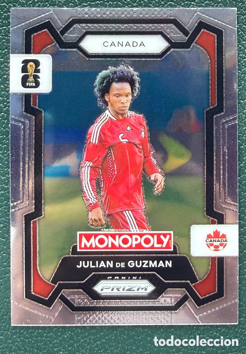 Cromos de f&uacute;tbol: 77 JULIAN DE GUZMAN CANADA FICHAS ALBUM PANINI FIFA WORLD CUP MUNDIAL 2026 MONOPOLY PRIZM