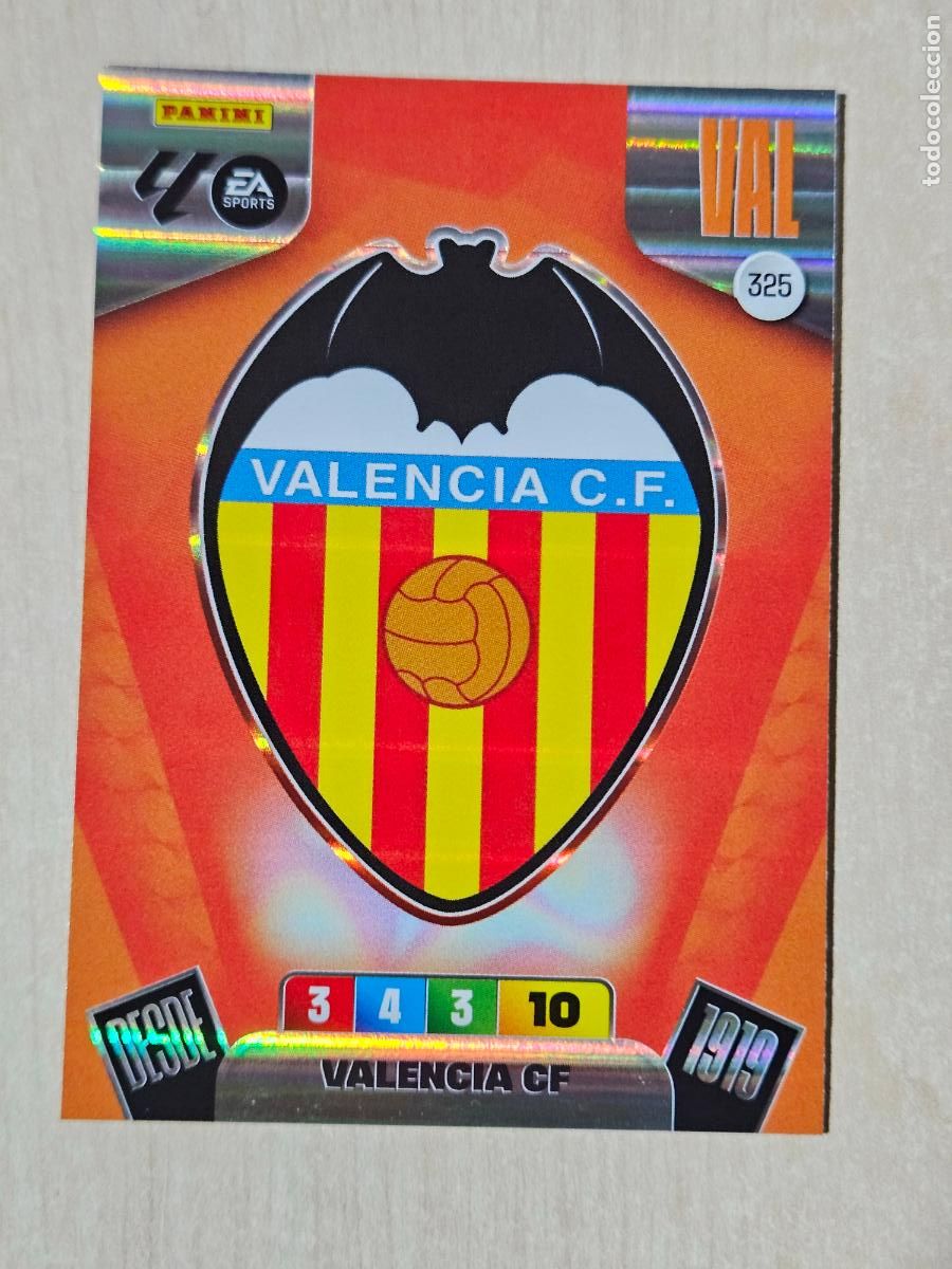 Cromos de F&uacute;tbol: FICHA N&ordm; 325 ESCUDO - ADRENALYN 25 26 - PANINI 2025 - 26 - CROMO - VALENCIA