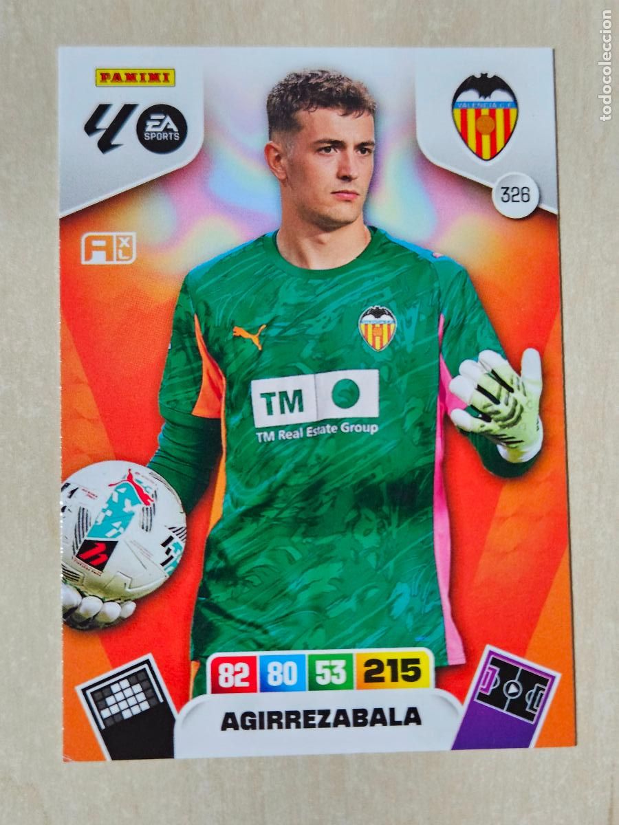 Cromos de F&uacute;tbol: FICHA N&ordm; 326 AGIRREZABALA - ADRENALYN 25 26 - PANINI 2025 - 26 - CROMO - VALENCIA