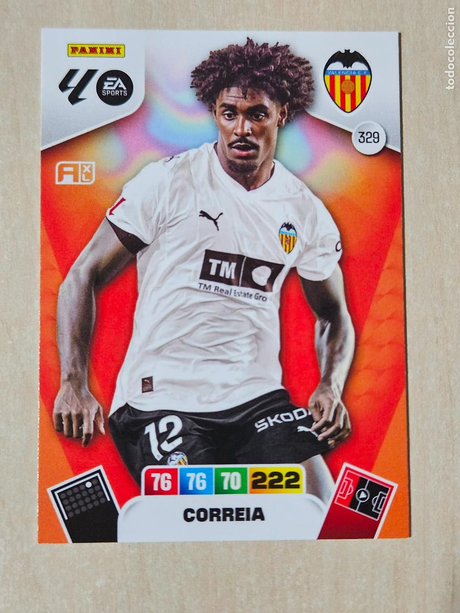 Cromos de F&uacute;tbol: FICHA N&ordm; 329 CORREIA - ADRENALYN 25 26 - PANINI 2025 - 26 - CROMO - VALENCIA