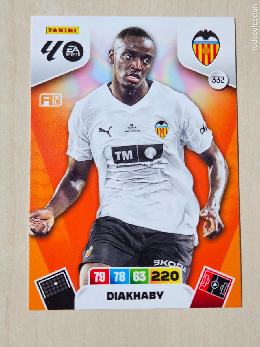 Cromos de F&uacute;tbol: FICHA N&ordm; 332 DIAKHABY - ADRENALYN 25 26 - PANINI 2025 - 26 - CROMO - VALENCIA