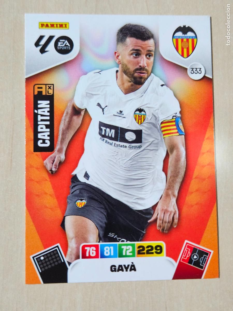Cromos de F&uacute;tbol: FICHA N&ordm; 333 GAYA - ADRENALYN 25 26 - PANINI 2025 - 26 - CROMO - VALENCIA