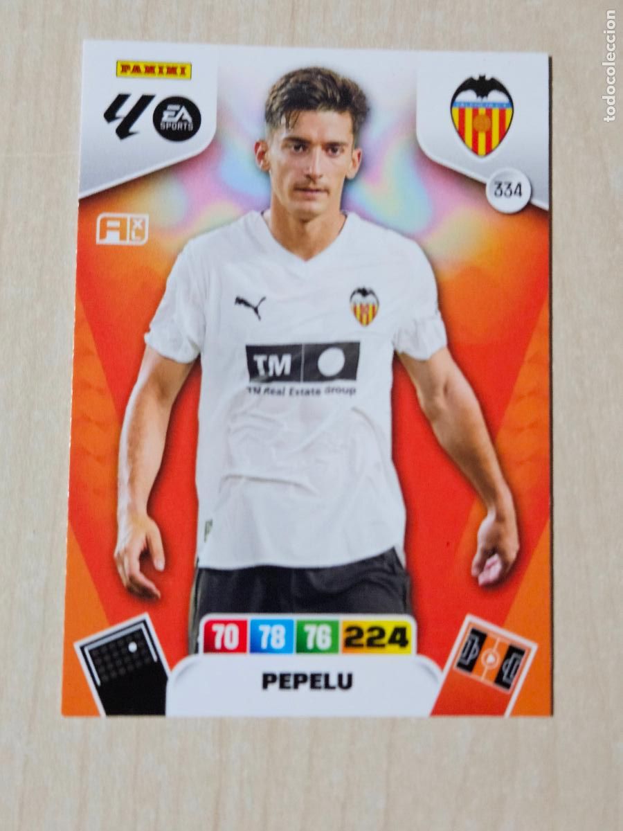 Cromos de F&uacute;tbol: FICHA N&ordm; 334 PEPELU - ADRENALYN 25 26 - PANINI 2025 - 26 - CROMO - VALENCIA