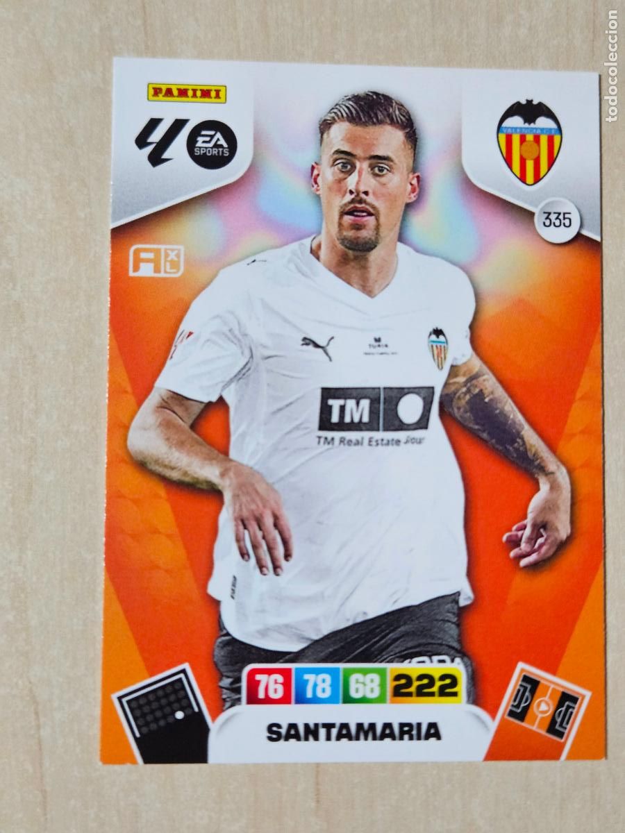Cromos de F&uacute;tbol: FICHA N&ordm; 335 SANTAMARIA - ADRENALYN 25 26 - PANINI 2025 - 26 - CROMO - VALENCIA