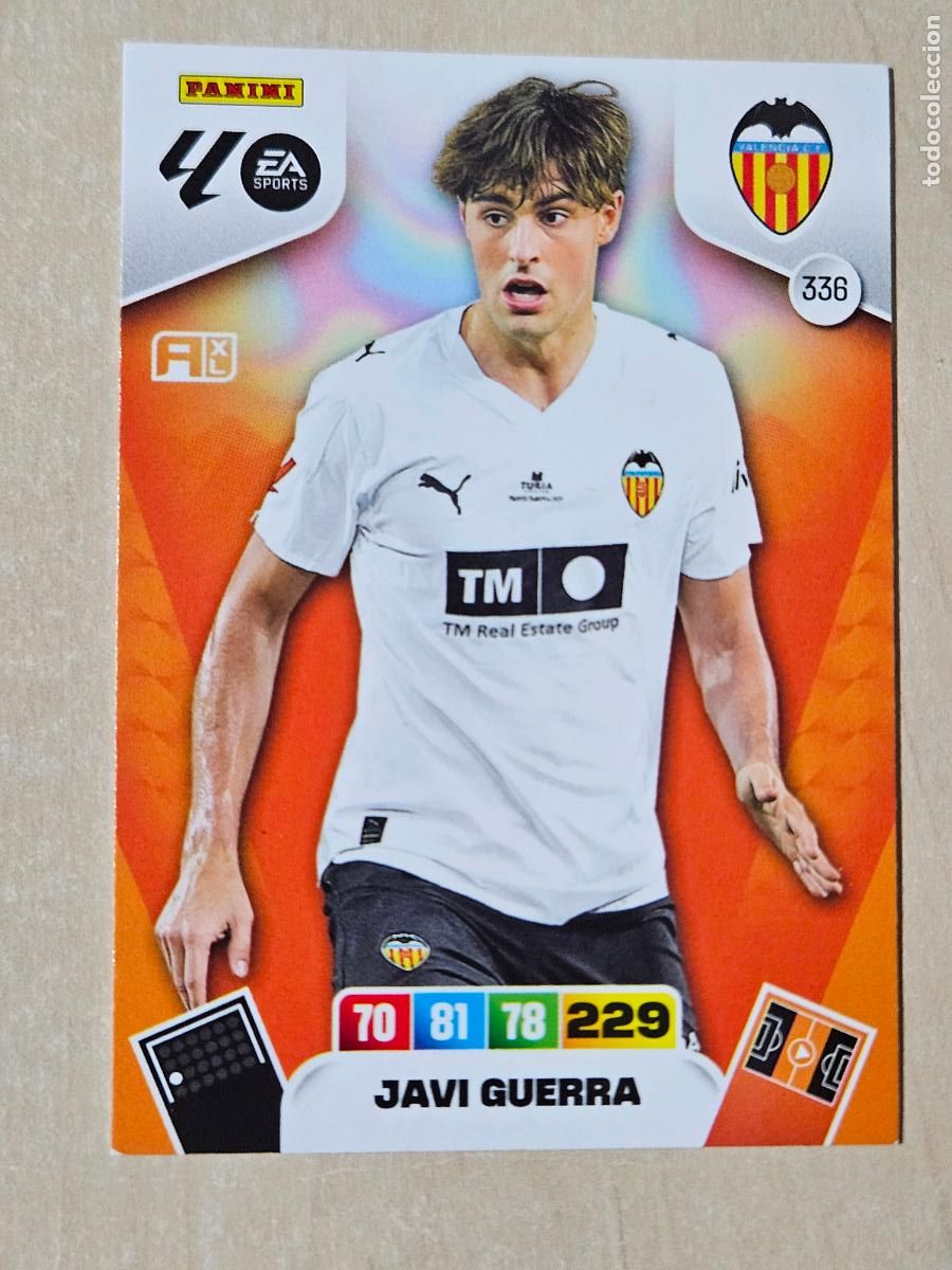 Cromos de F&uacute;tbol: FICHA N&ordm; 336 JAVI GUERRA - ADRENALYN 25 26 - PANINI 2025 - 26 - CROMO - VALENCIA