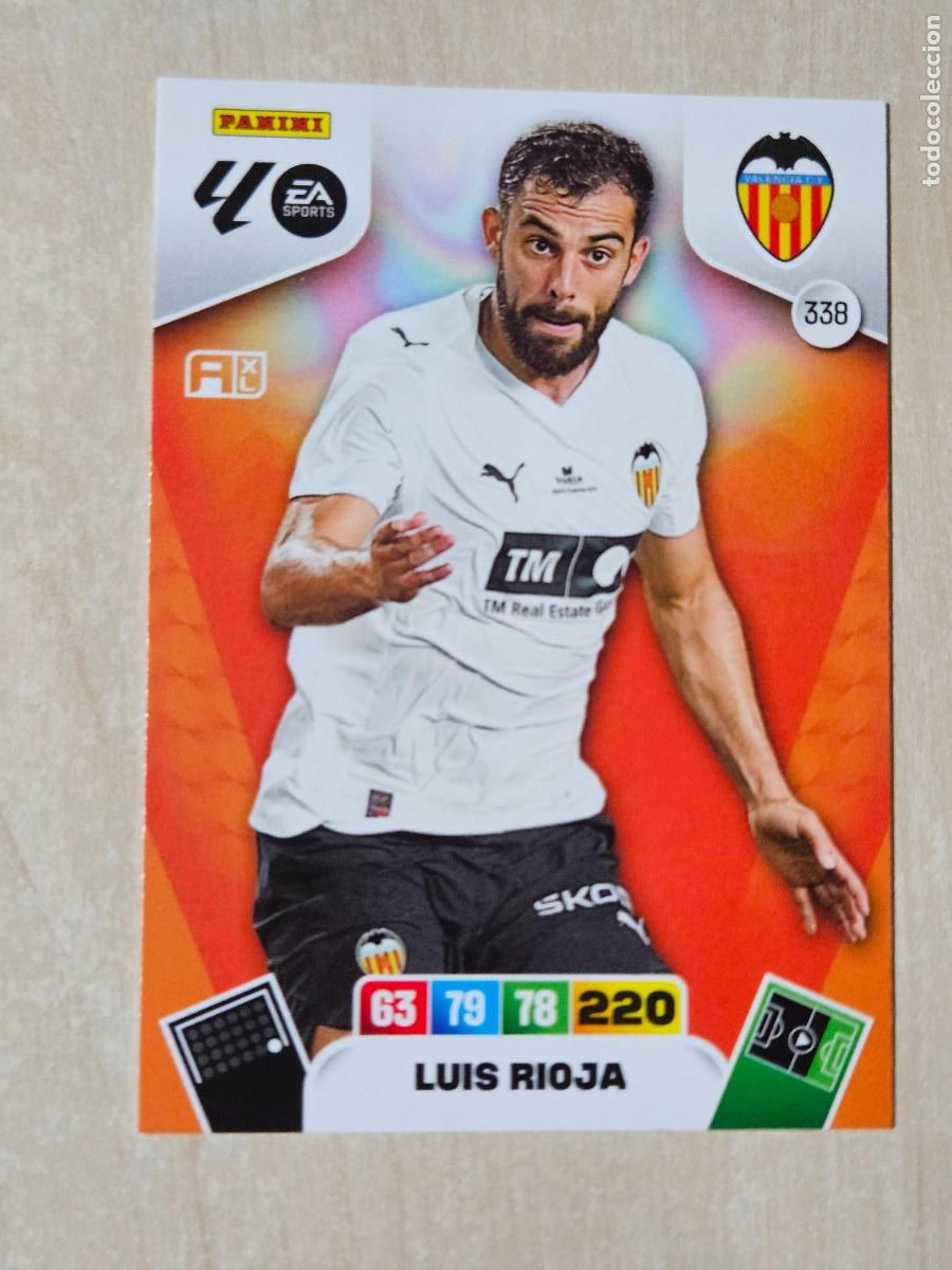 Cromos de F&uacute;tbol: FICHA N&ordm; 338 LUIS RIOJA - ADRENALYN 25 26 - PANINI 2025 - 26 - CROMO - VALENCIA