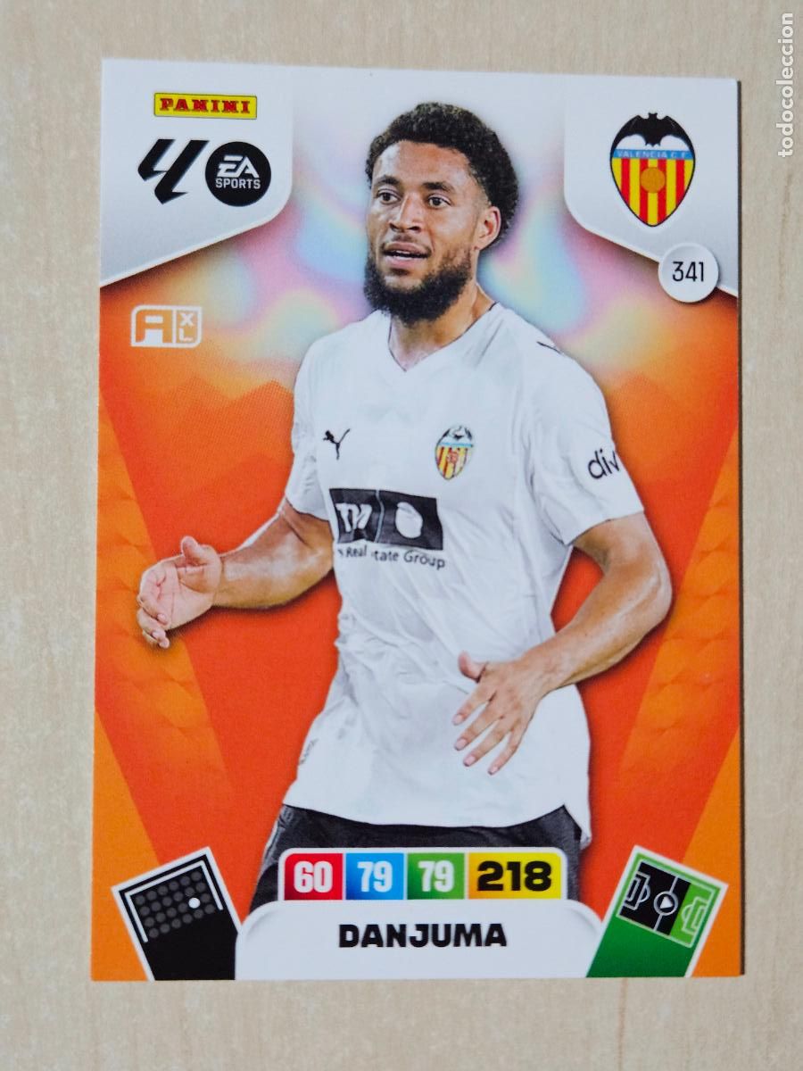 Cromos de F&uacute;tbol: FICHA N&ordm; 341 DANJUMA - ADRENALYN 25 26 - PANINI 2025 - 26 - CROMO - VALENCIA