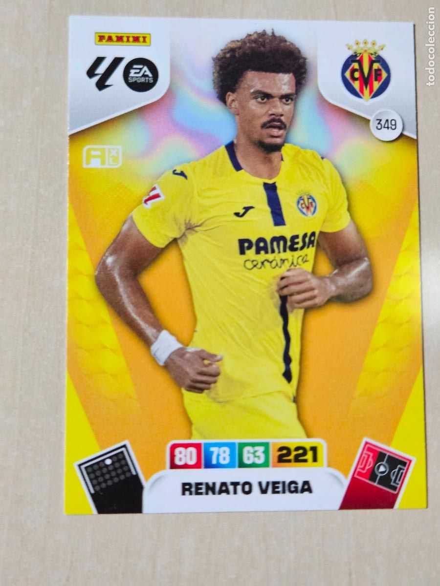 Cromos de F&uacute;tbol: FICHA N&ordm; 349 RENATO VEIGA - ADRENALYN 25 26 - PANINI 2025 - 26 - CROMO - VILLARREAL