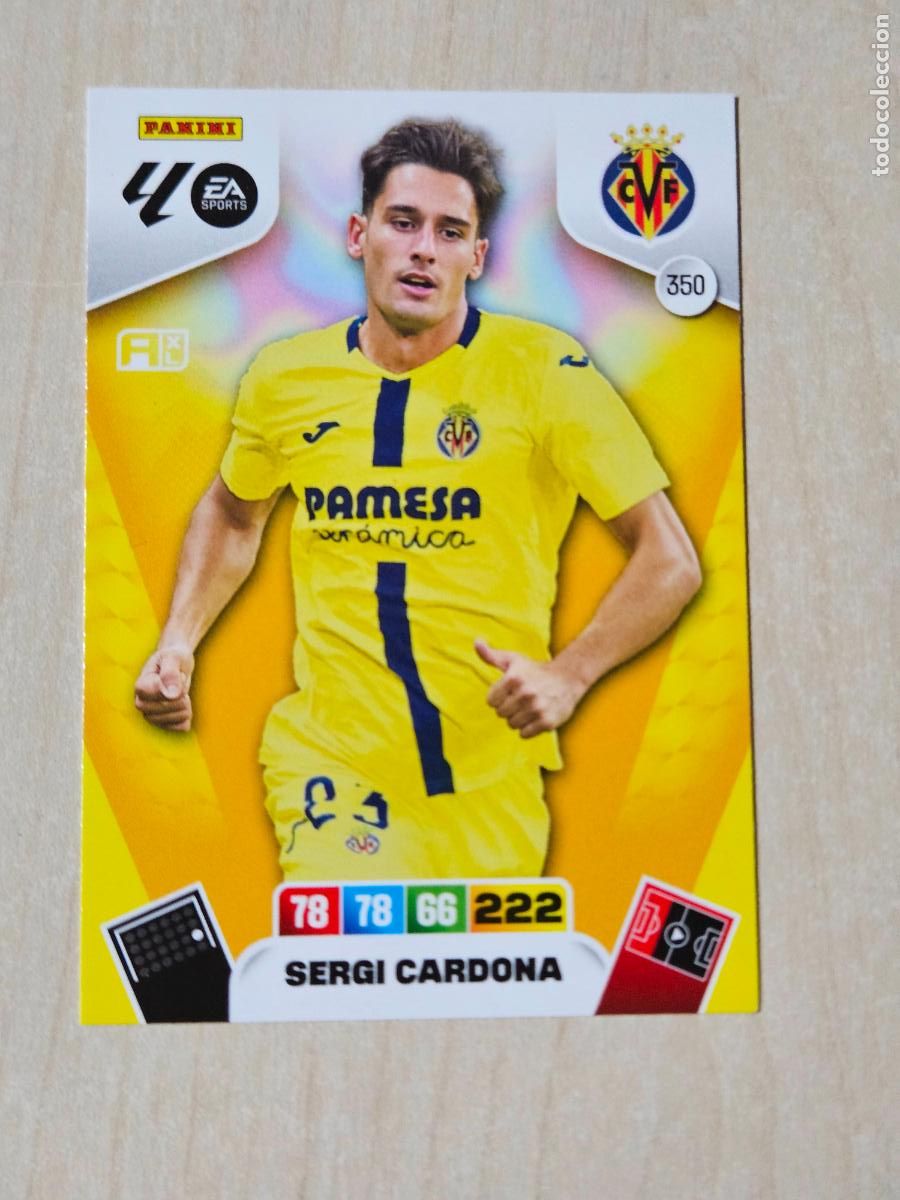 Cromos de F&uacute;tbol: FICHA N&ordm; 350 SERGI CARDONA - ADRENALYN 25 26 - PANINI 2025 - 26 - CROMO - VILLARREAL