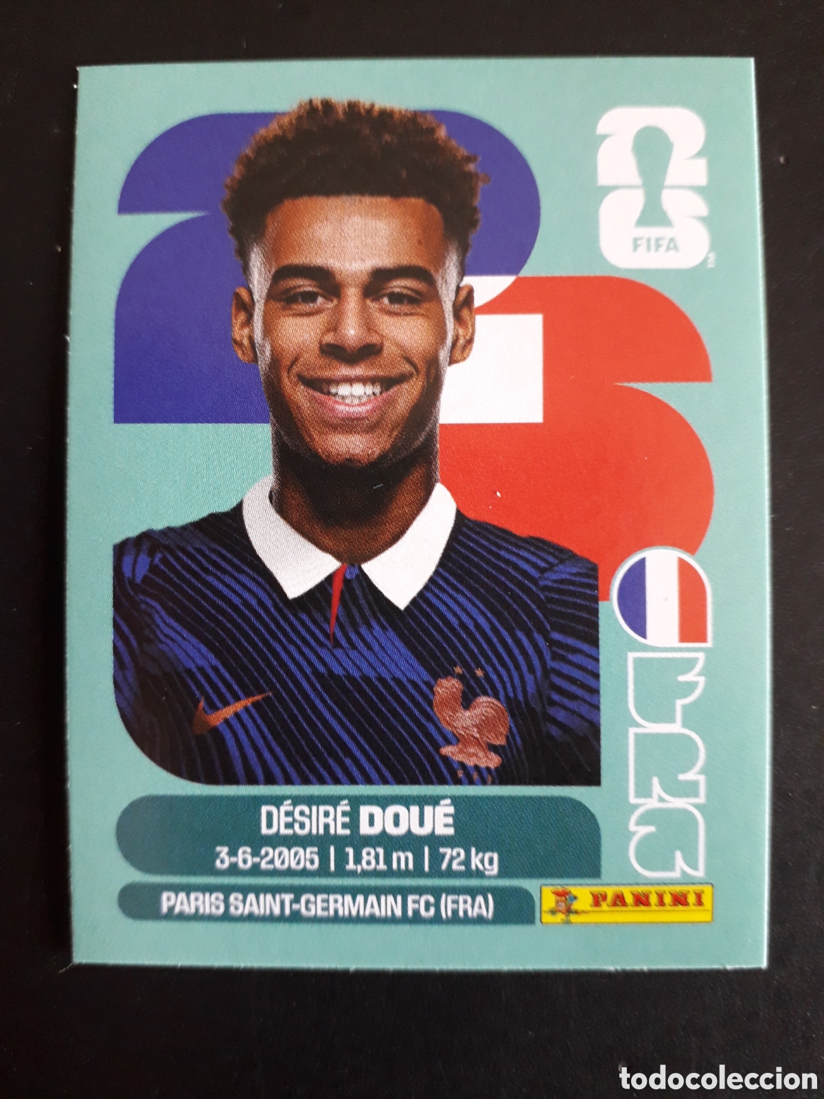 Cromos de F&uacute;tbol: DOU&Eacute; FRANCIA FRA 17 MUNDIAL F&Uacute;TBOL 2026 FIFA WORLD CUP PANINI SIN PEGAR PEDIDO M&Iacute;NIMO 3&euro;