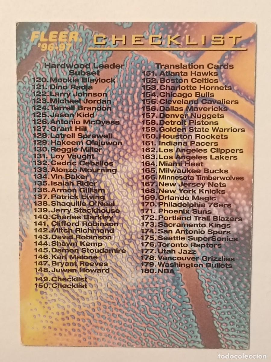 Cromos de F&uacute;tbol: #150 CHECKLIST CARDS NBA 96/97 FLEER