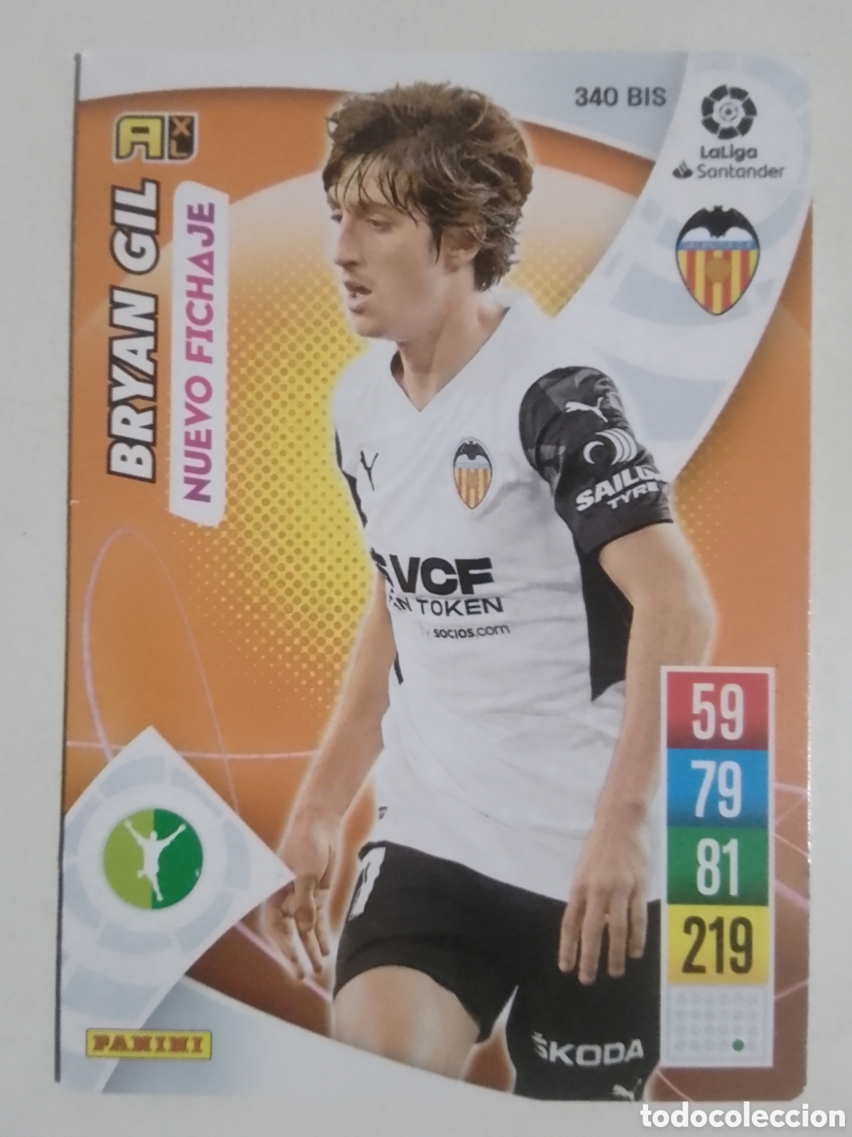 Cromos de F&uacute;tbol: Adrenalyn XL 2021-22 n&deg; 340 BIS Bryan Gil &bull; Valencia. NUEVO FICHAJE.