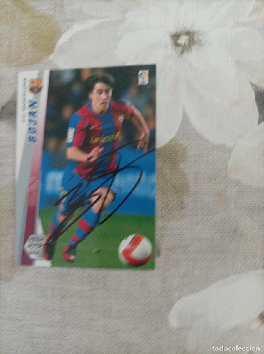 Cromos de F&uacute;tbol: Cromo futbol firmado Bojan Barcelona