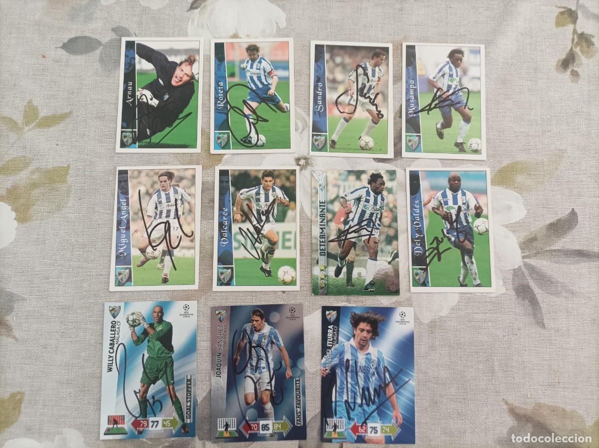 Cromos de F&uacute;tbol: Cromos firmados futbol Malaga