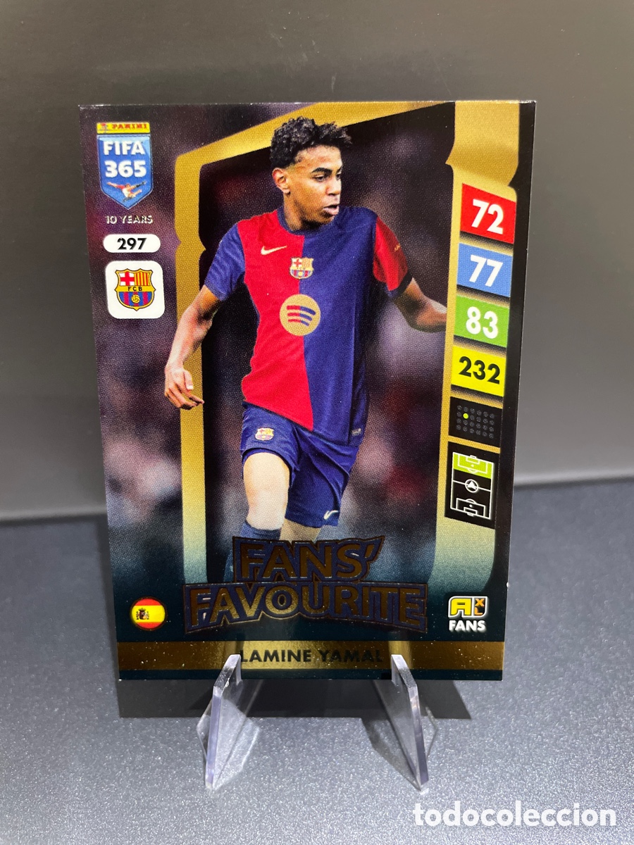 Cromos de F&uacute;tbol: Lamine Yamal 297 Fans Favourite Panini Adrenalyn FIFA 365 2024-25 FC Barcelona