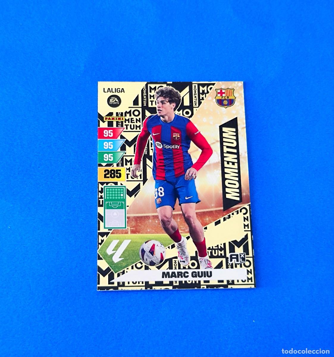 Cromos de F&uacute;tbol: Adrenalyn 2023 2024 / 23 24 Momentum Marc Guiu Barcelona