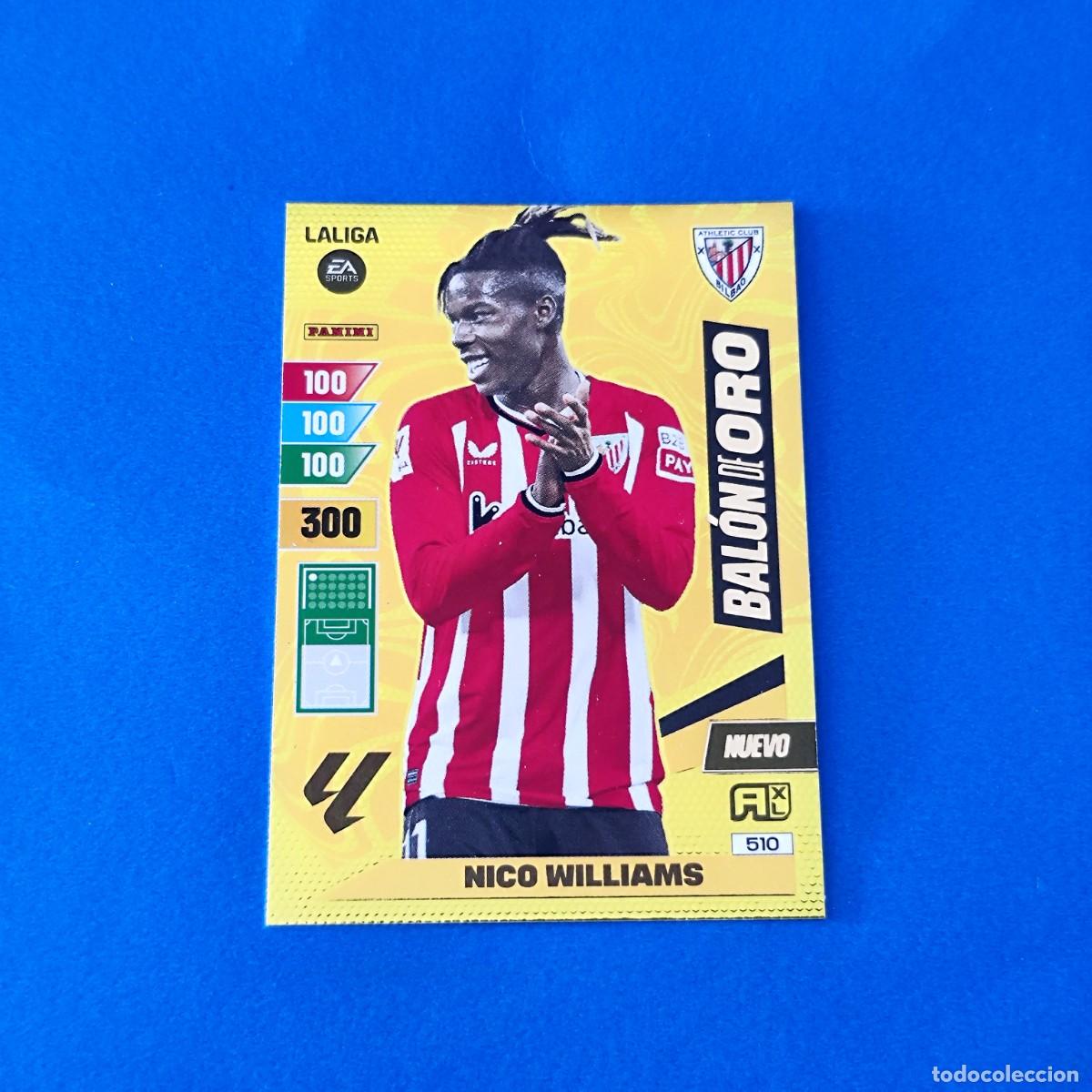 Figurine di Calcio: Adrenalyn 2023 2024 / 23 24 Nuevo Bal&oacute;n de Oro Nico Williams 510 Athletic Club de Bilbao