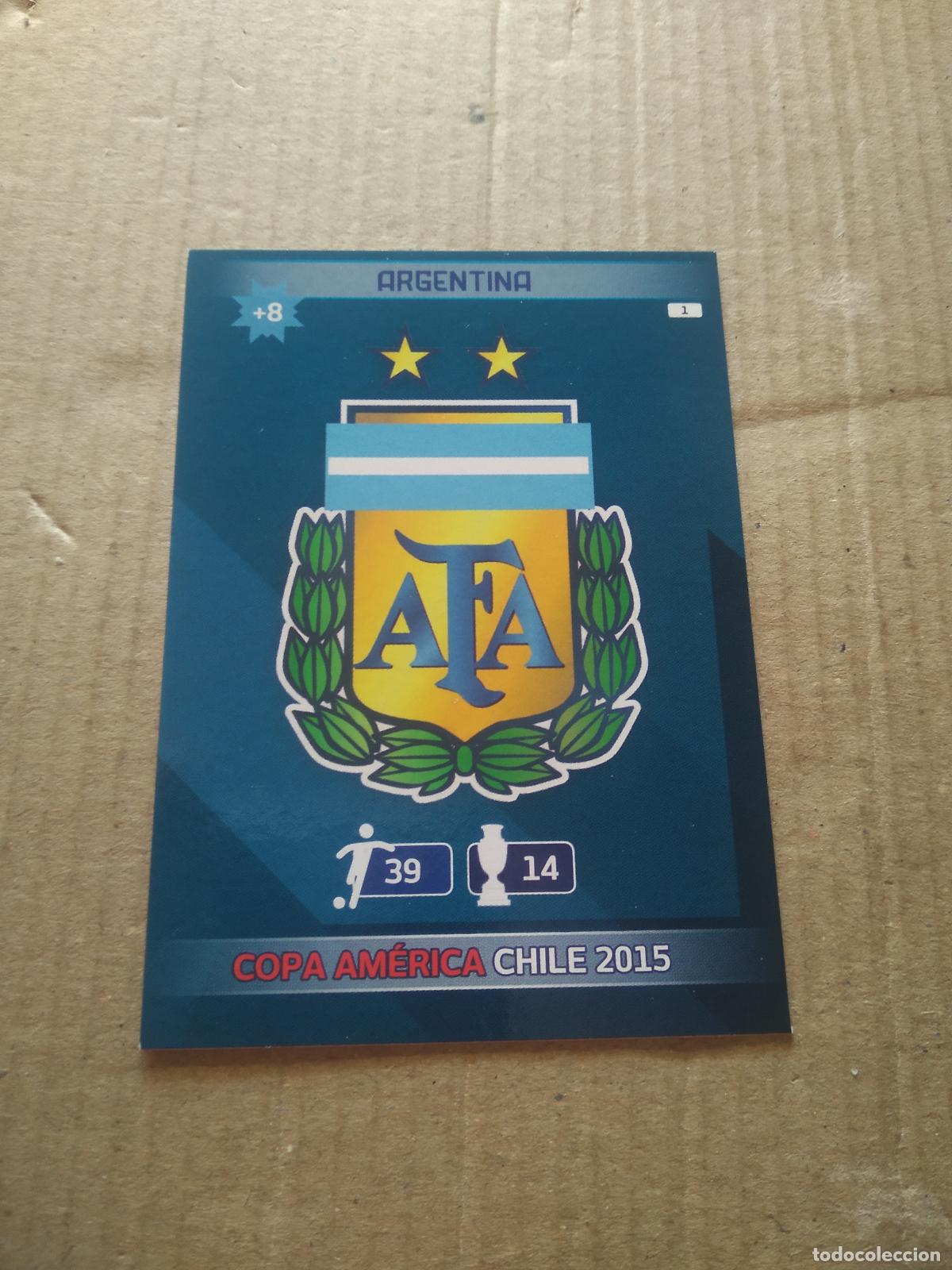 Cromos de F&uacute;tbol: 1 ESCUDO ARGENTINA CROMO FUTBOL PANINI COPA AMERICA 2015 ADRENALYN