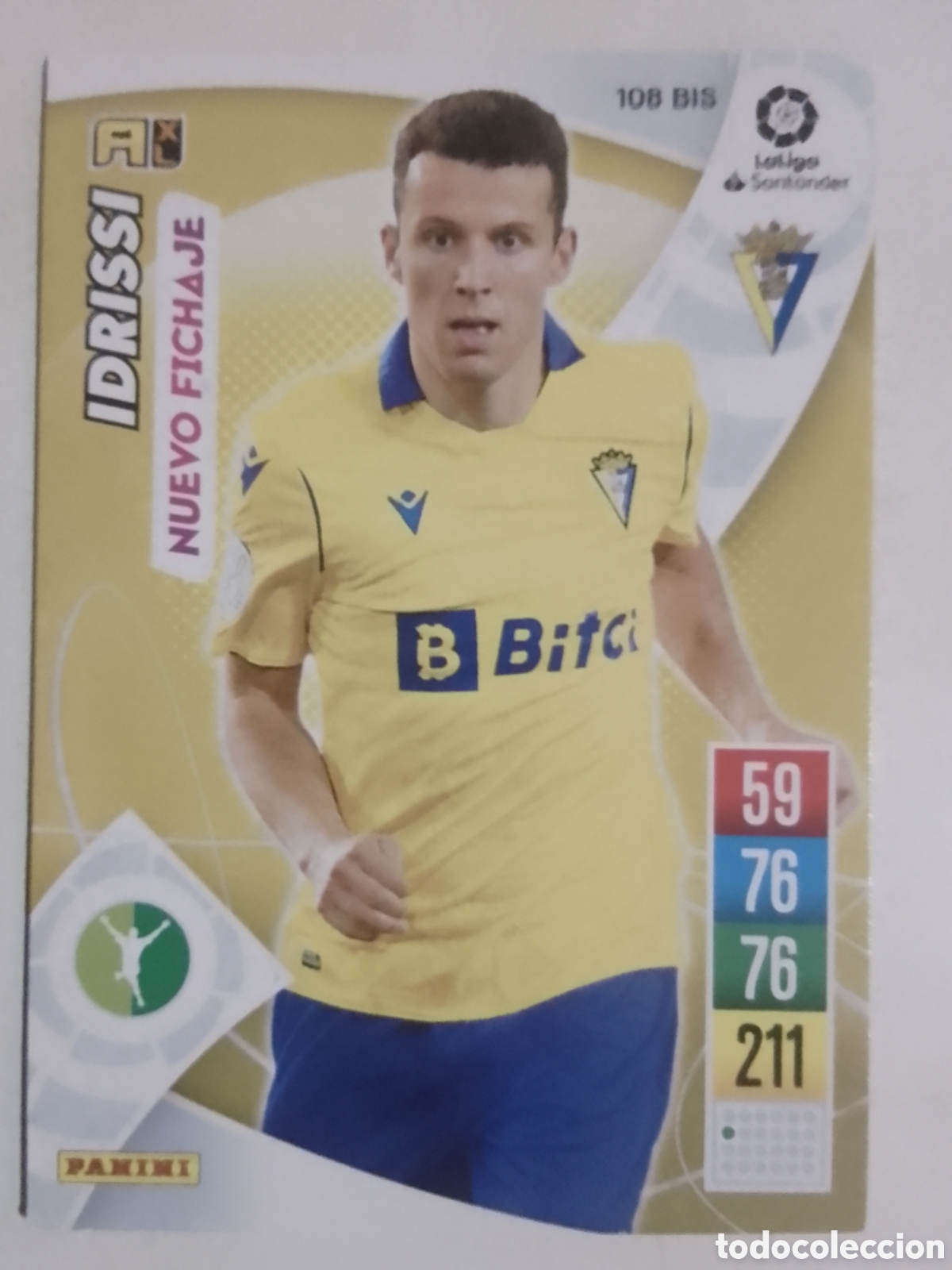 Cromos de F&uacute;tbol: Adrenalyn XL 2021-22 n&deg; 108 BIS Idrissi &bull; C&aacute;diz. NUEVO FICHAJE.