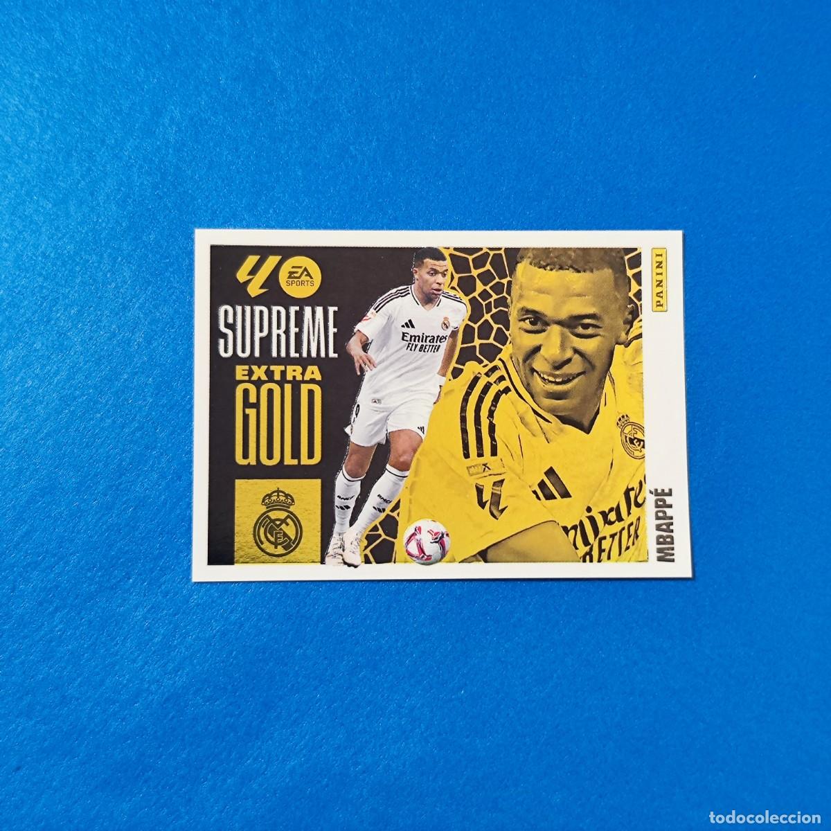 Cromos de F&uacute;tbol: Liga Este 2025 2026 / 25 26 Extra Gold Supreme Mbappe Real Madrid