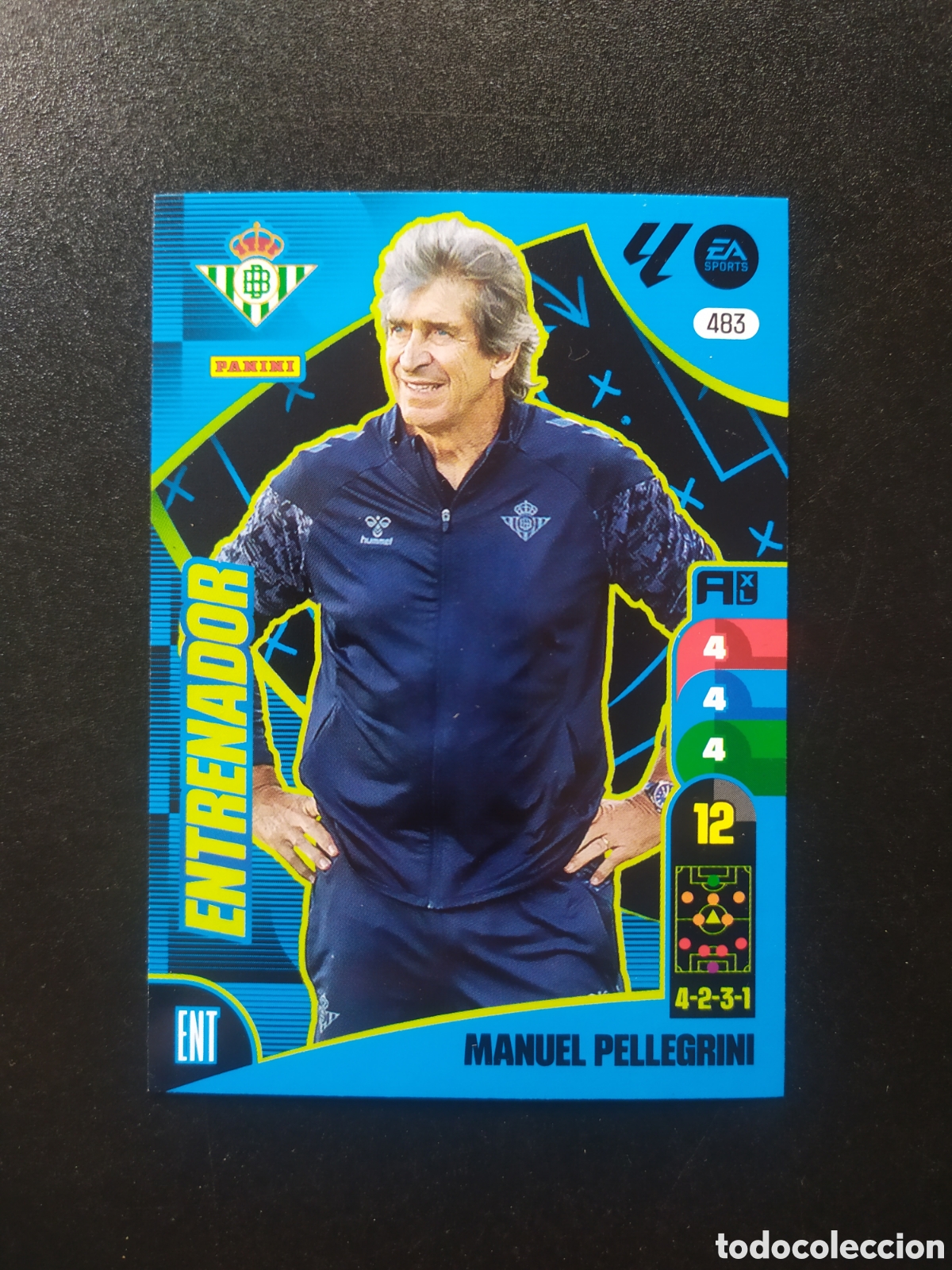 Cartes &agrave; collectionner de Football: Adrenalyn 2024 2025 24 25 panini Manuel Pellegrini entrenador n&deg; 483 Real Betis