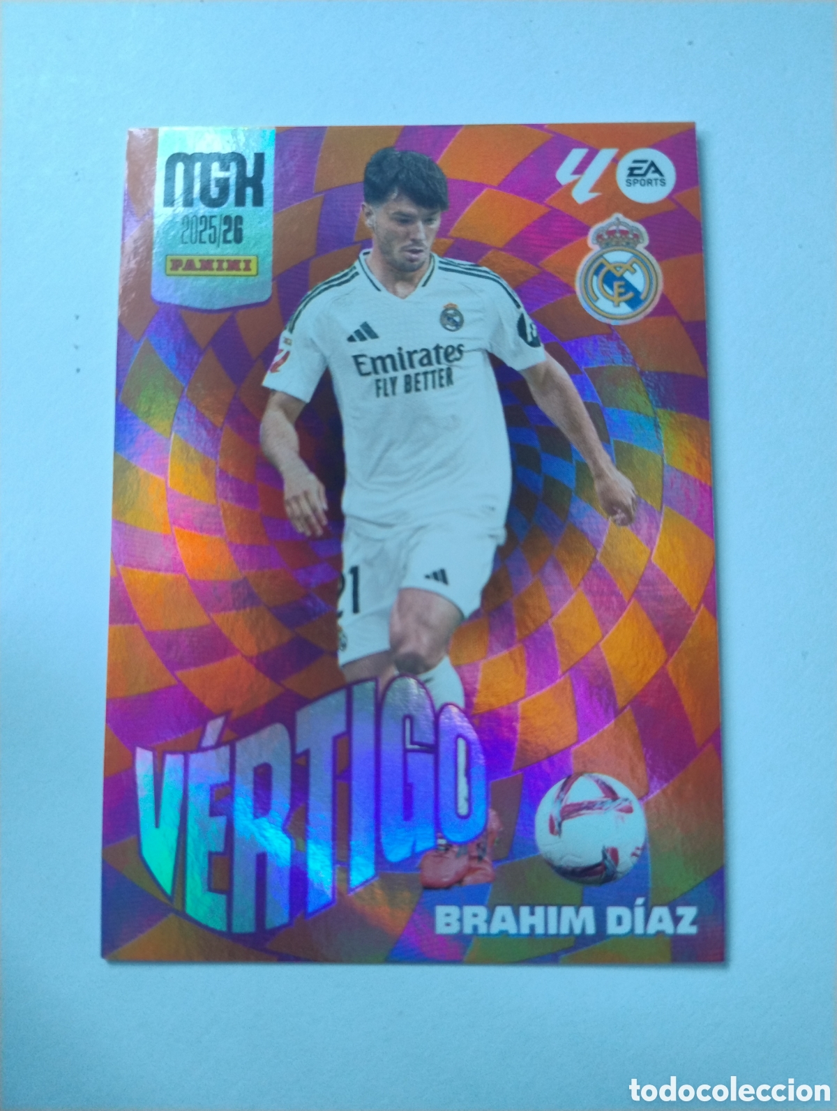 Cromos de F&uacute;tbol: 381 - Brahim D&iacute;az - Real Madrid - Megacracks 2025 - 2026 V&eacute;rtigo