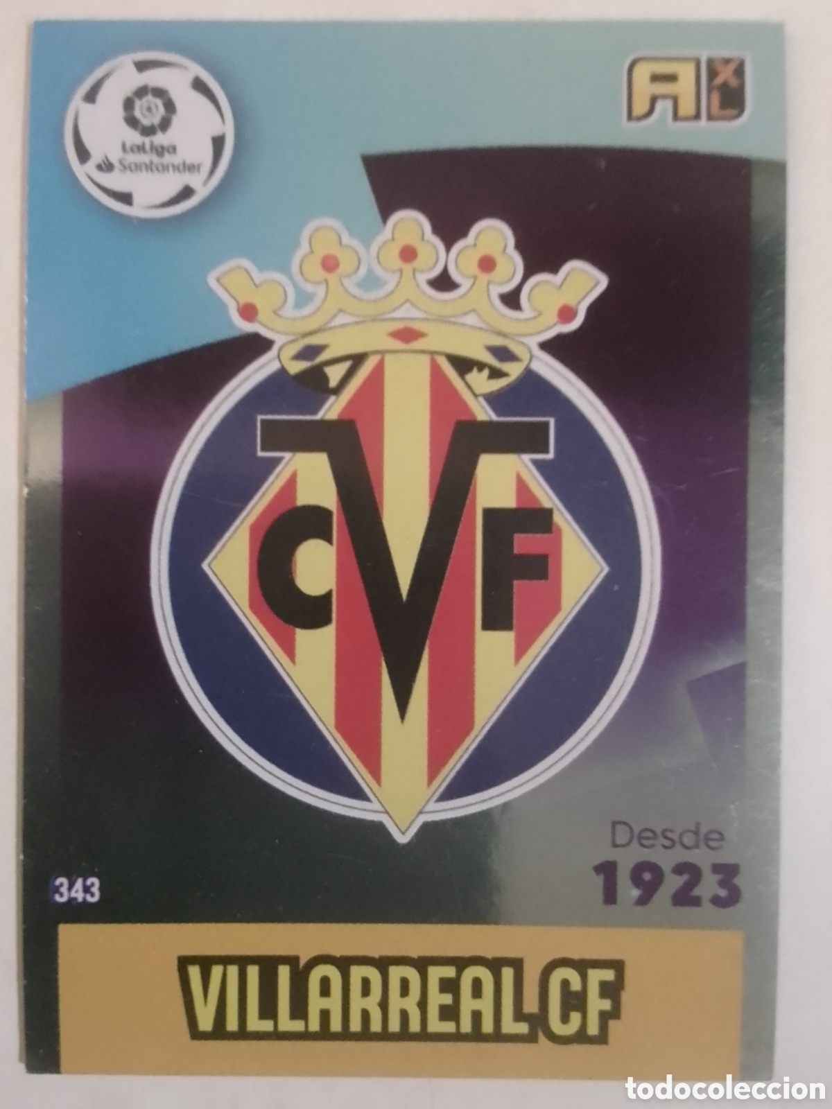 Cromos de F&uacute;tbol: Adrenalyn XL 2020-21 n&deg; 343 escudo Villarreal.