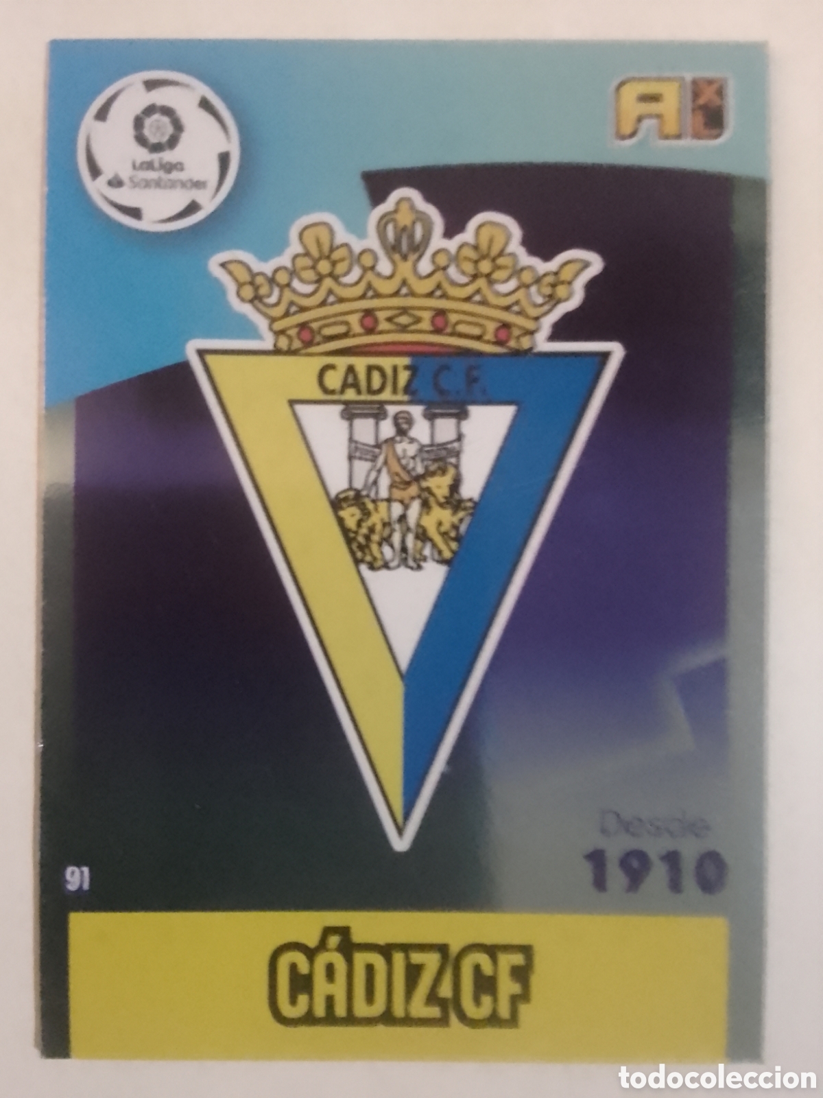 Cromos de F&uacute;tbol: Adrenalyn XL 2020-21 n&deg; 91 escudo C&aacute;diz.