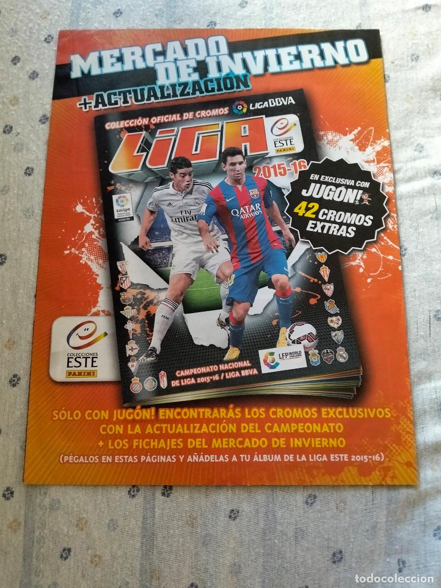 Cromos de F&uacute;tbol: LIGA ESTE 2015 - 16 ... HOJAS PARA PEGAR LOS FICHAJES DE INVIERNO ---- LEER ANUNCIO.