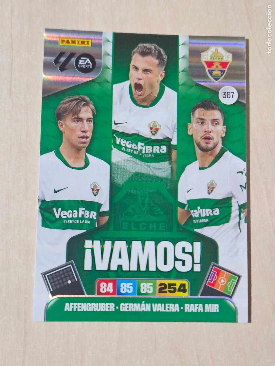 Cromos de F&uacute;tbol: FICHA N&ordm; 367 ELCHE - ADRENALYN 25 26 - PANINI 2025 - 26 - CROMO - VAMOS