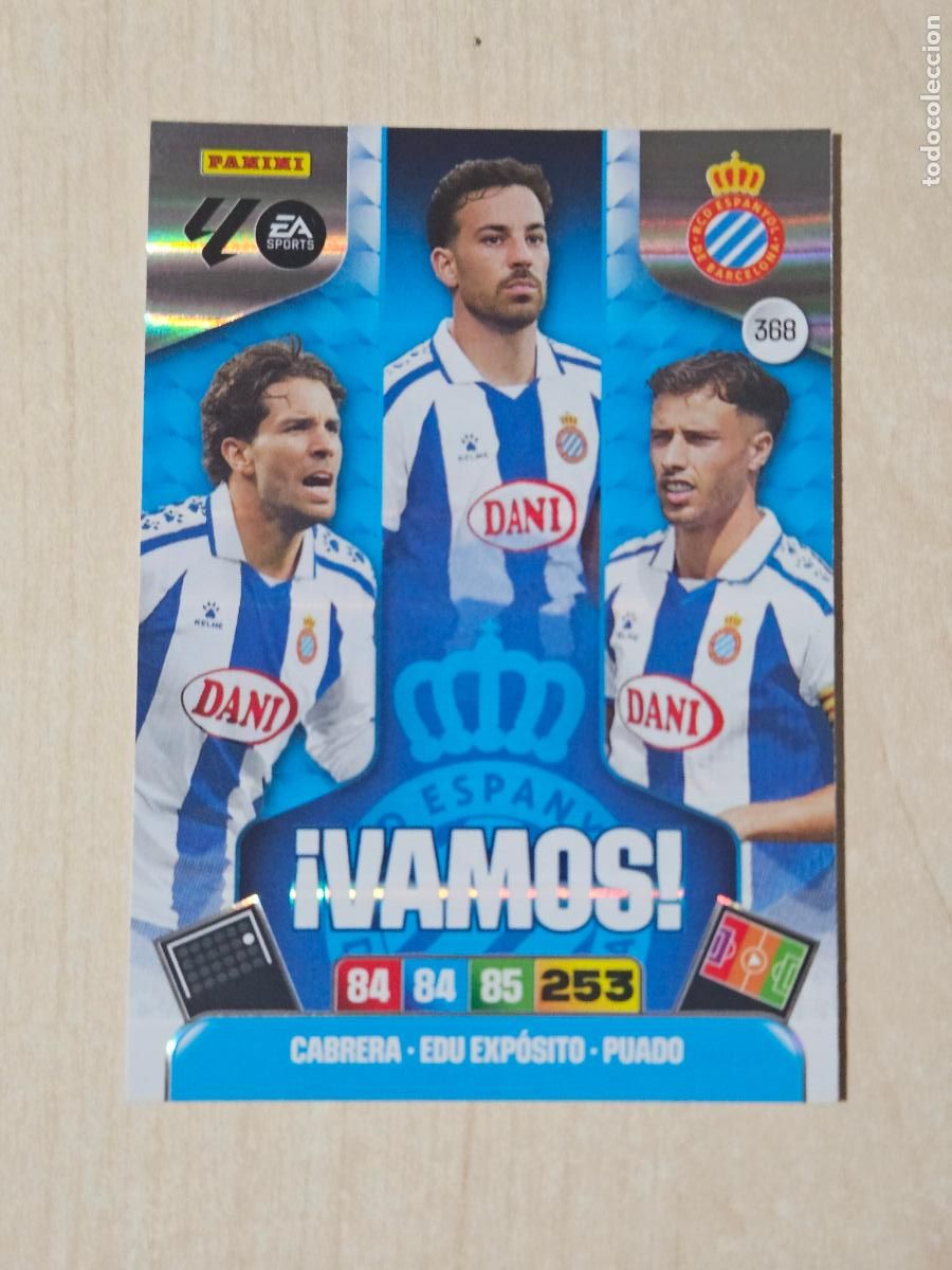 Cromos de F&uacute;tbol: FICHA N&ordm; 368 ESPANYOL - ADRENALYN 25 26 - PANINI 2025 - 26 - CROMO - VAMOS