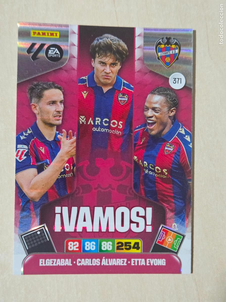 Cromos de F&uacute;tbol: FICHA N&ordm; 371 LEVANTE - ADRENALYN 25 26 - PANINI 2025 - 26 - CROMO - VAMOS
