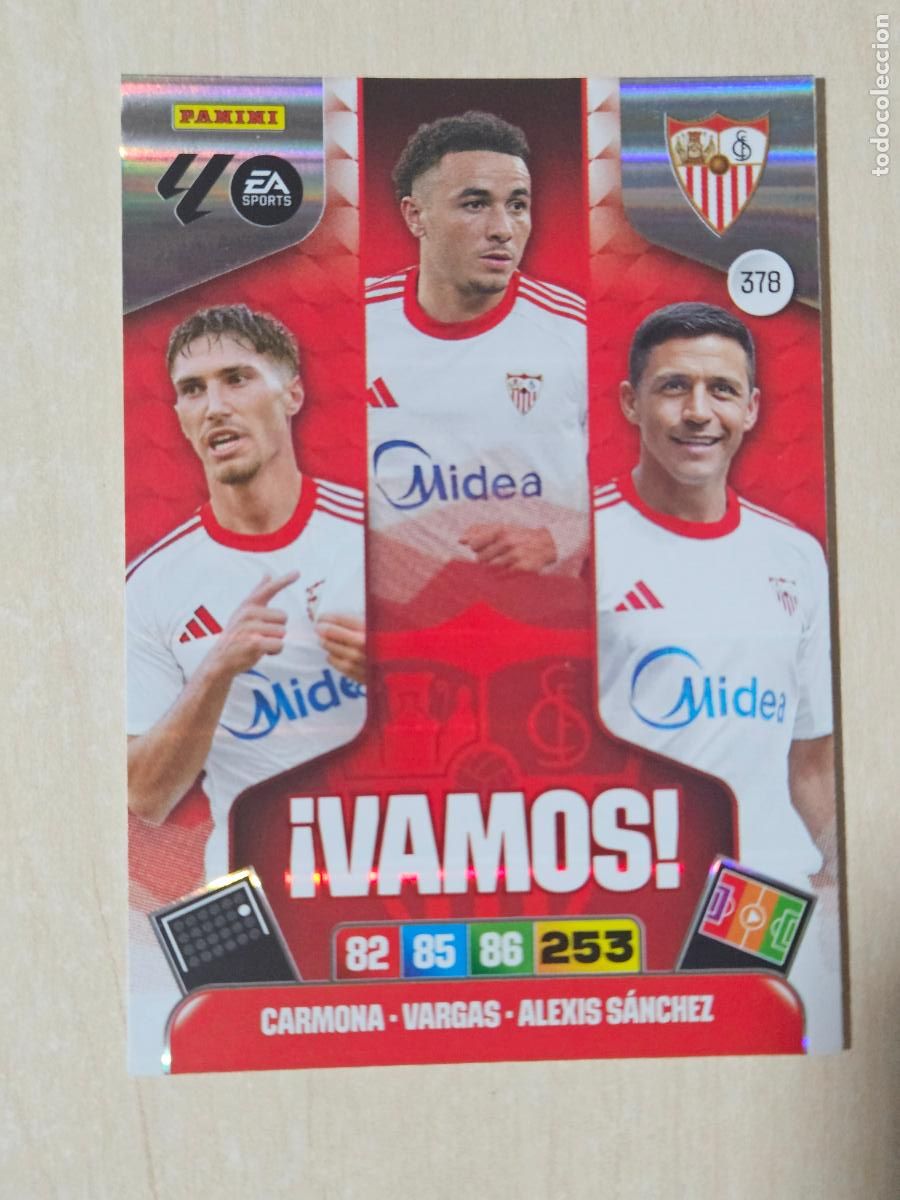 Cromos de F&uacute;tbol: FICHA N&ordm; 378 SEVILLA - ADRENALYN 25 26 - PANINI 2025 - 26 - CROMO - VAMOS