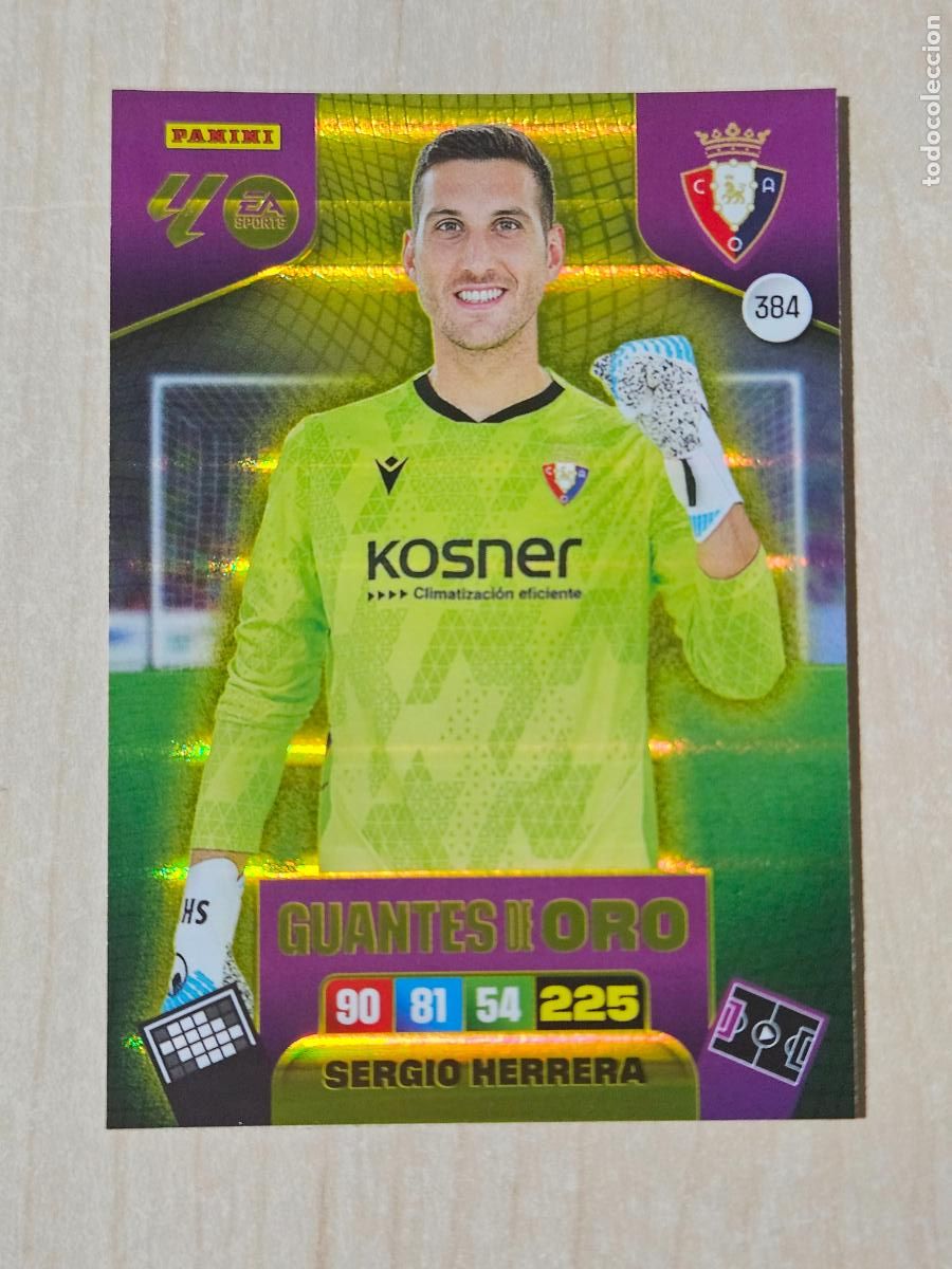Fu&szlig;ball-Sticker: FICHA N&ordm; 384 SERGIO HERRERA - ADRENALYN 25 26 - PANINI 2025 - 26 - CROMO - GUANTES DE ORO