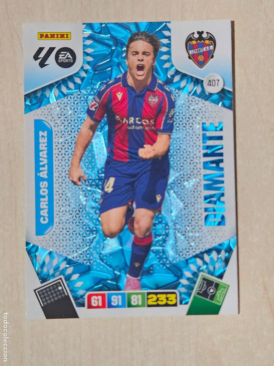 Fu&szlig;ball-Sticker: FICHA N&ordm; 407 CARLOS ALVAREZ - ADRENALYN 25 26 - PANINI 2025 - 26 - CROMO - DIAMANTE