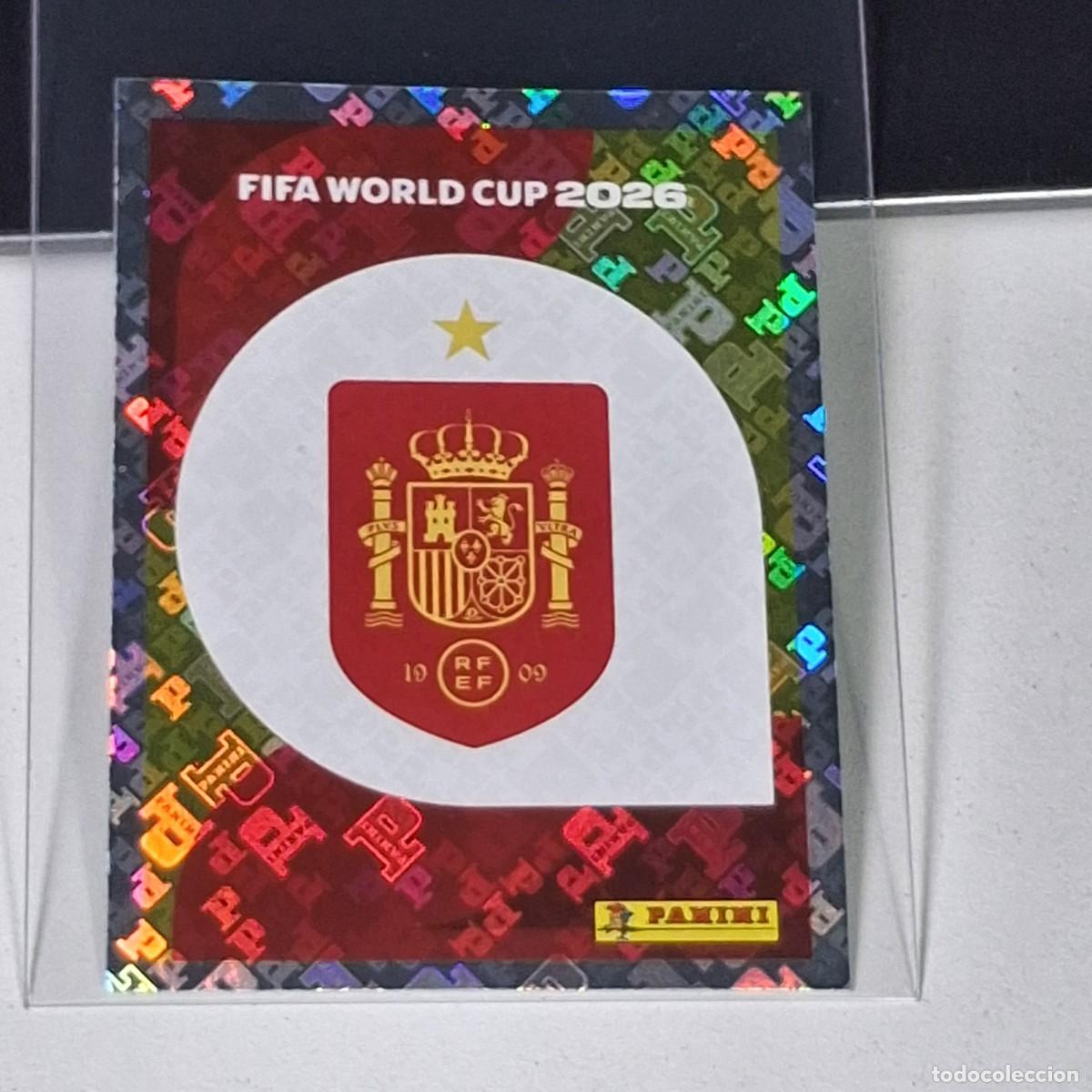 Cromos de F&uacute;tbol: B18 ESP 1 ESP1 LOGO BADGE SPAIN ESCUDO ESPA&Ntilde;A MUNDIAL FIFA WORLD CUP 2026 STICKER PANINI
